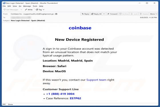 Coinbase Device Registration Email Truffa