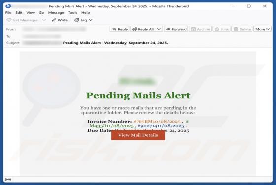 Pending Mails Alert Truffa