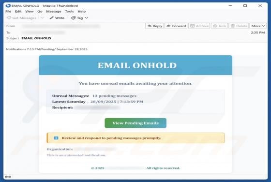 Email On Hold Truffa