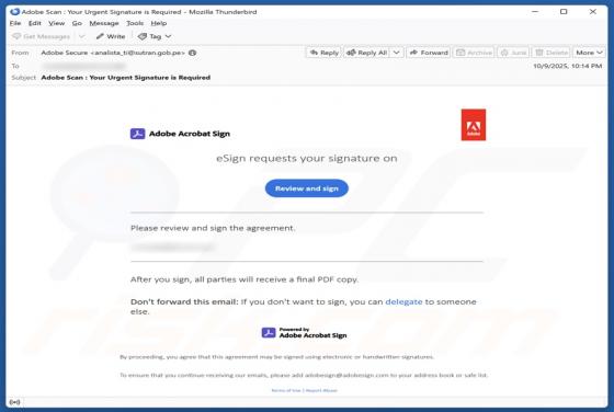 Adobe Acrobat Sign Request Email Truffa
