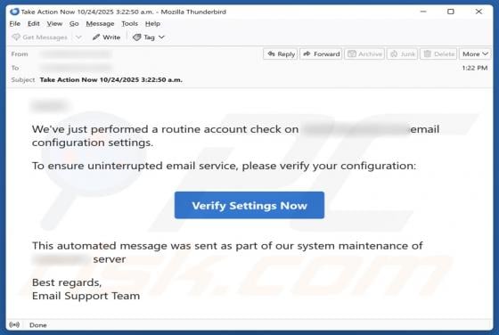 Routine Account Check Email Truffa