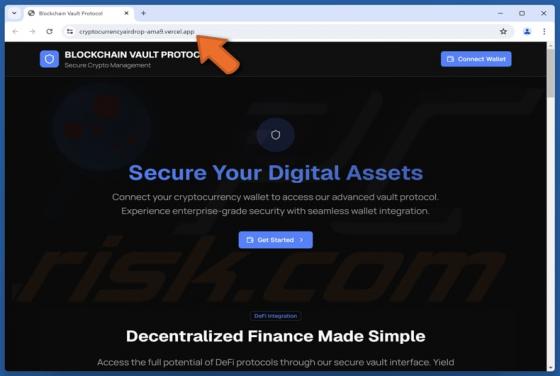 Falsa truffa del protocollo Blockchain Vault