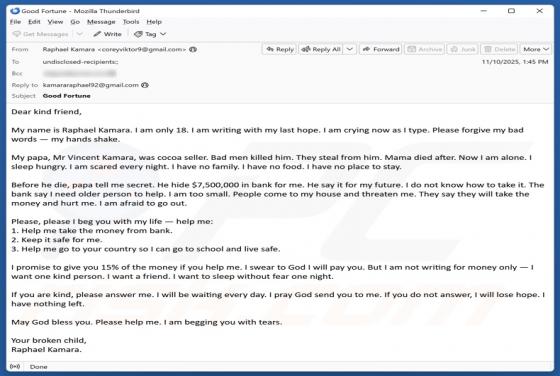 Older Person To Retrieve Money From The Bank Email Truffa