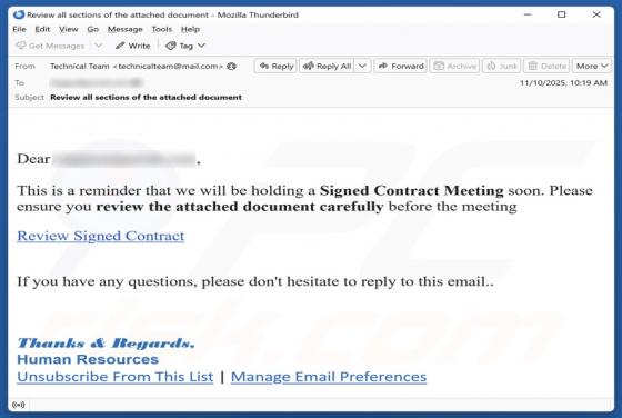 Signed Contract Meeting Email Truffa