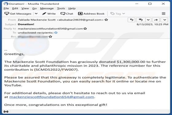 Mackenzie Scott Foundation Email Truffa