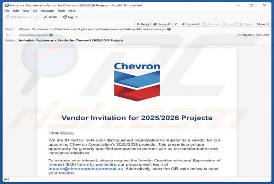Chevron - Vendor Invitation Email Truffa