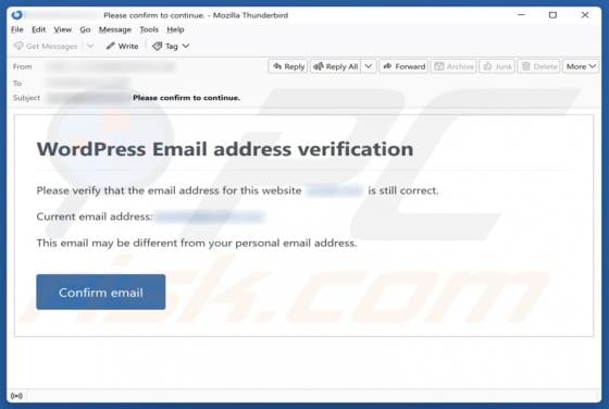 WordPress Email Address Verification Truffa