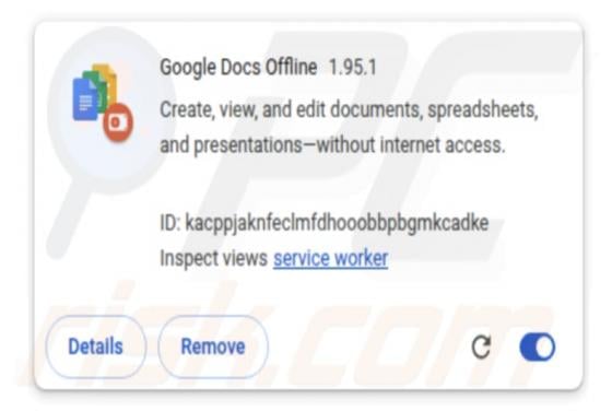 Estensione falsa per Google Docs offline