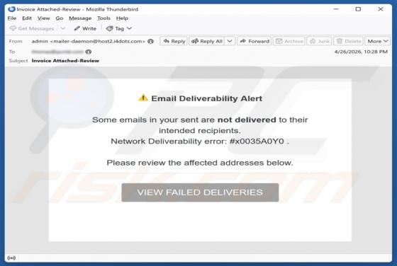 Email Deliverability Alert truffa