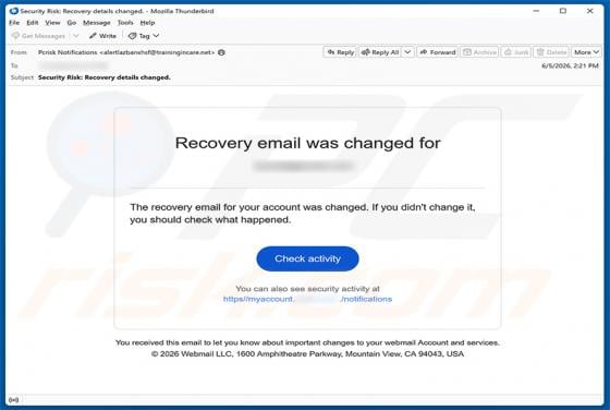 Recovery Email Was Changed truffa