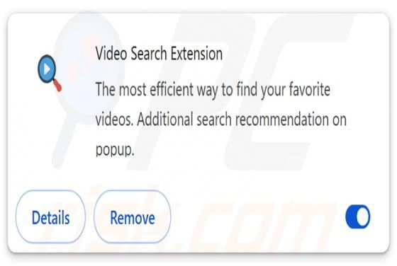 Video Search Extension dirottatore del browser