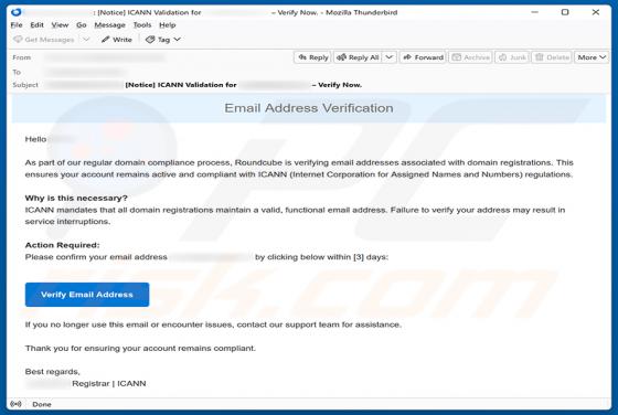 Roundcube Domain Registration Email Verification truffa