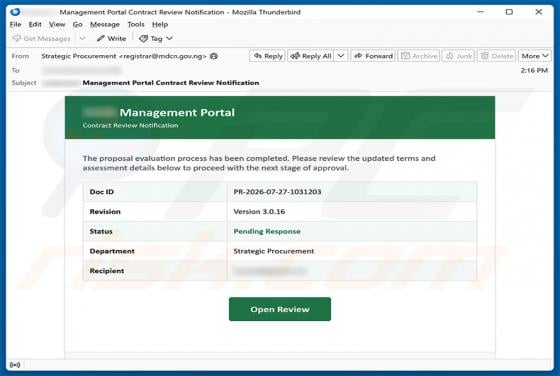 Proposal Evaluation Completed truffa via email