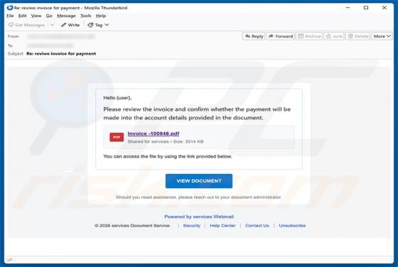 Review The Invoice And Confirm The Payment truffa via email