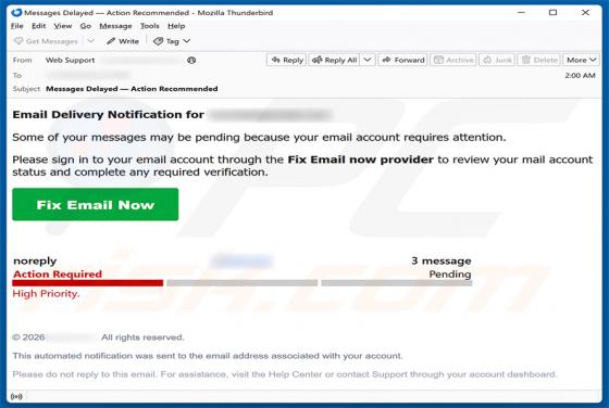 Email Delivery Notification truffa