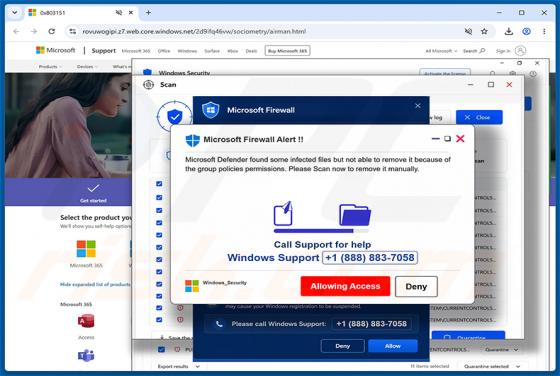 Microsoft Firewall Alert truffa POP-UP