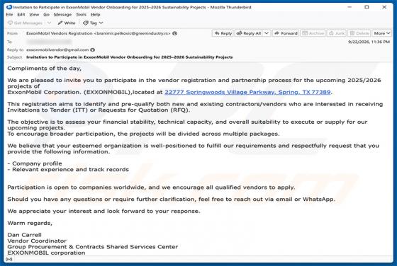 Vendor Registration And Partnership Process truffa via email