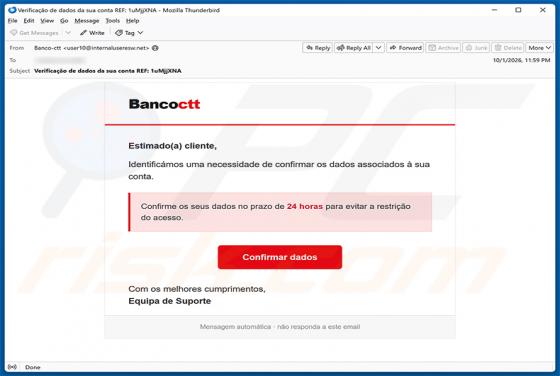 Banco CTT truffa via email
