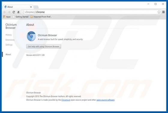 Olcinium Browser Adware