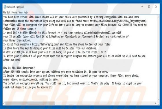 Black Shades Ransomware