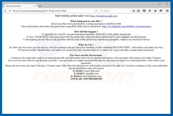 CryptFIle2 (.scl) Ransomware