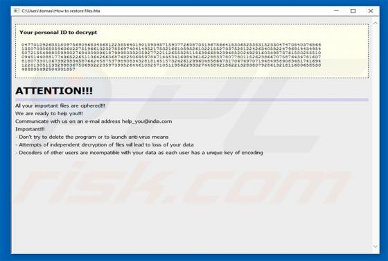 Help_you@india.com Ransomware