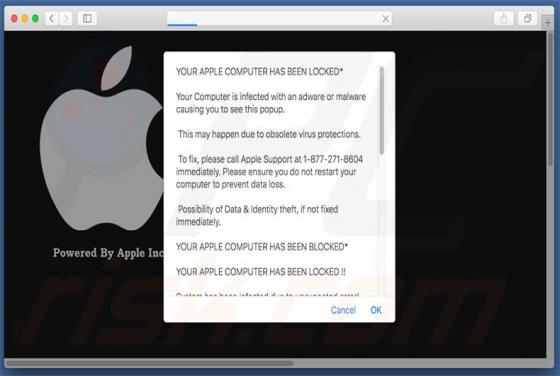 YOUR APPLE COMPUTER HAS BEEN LOCKED Scam (Mac)