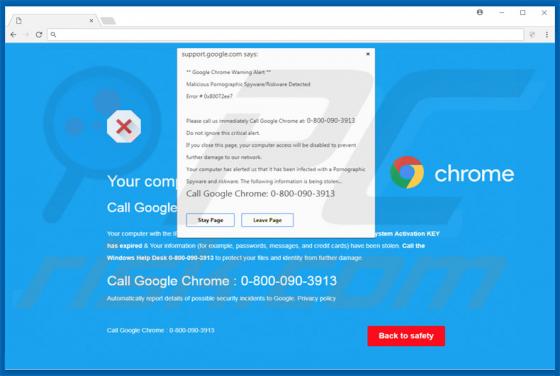 Google Chrome Warning Alert Truffa