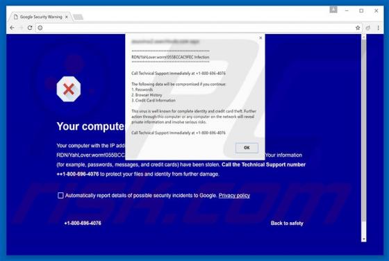 RDN/YahLover.worm Infection Truffa
