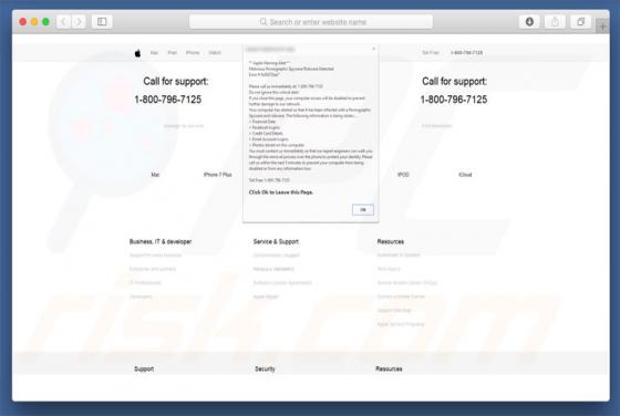 Apple Warning Alert Truffa (Mac)
