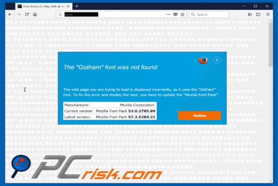 The Gotham Font Was Not Found POP-UP Truffa