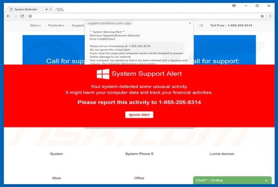 System Support Alert POP-UP Scam
