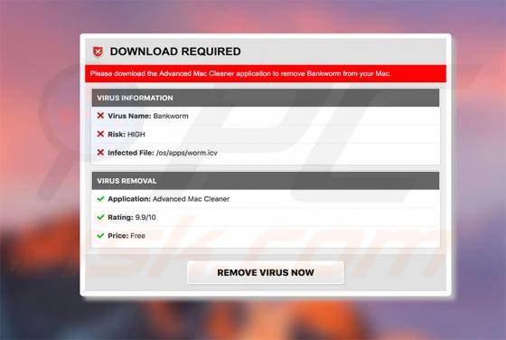 Bankworm Virus POP-UP Truffa (Mac)
