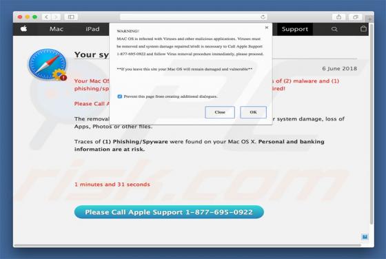 Please Call Apple Support POP-UP Truffa (Mac)