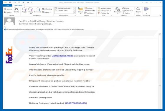 FedEx Package Email SPAM