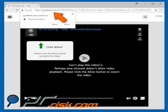 Goalked.com POP-UP Dirottatore