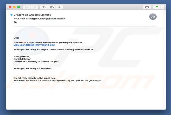 JPMorgan Chase Email Virus