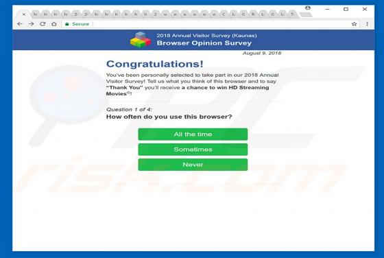 Browser Opinion Survey POP-UP Truffa