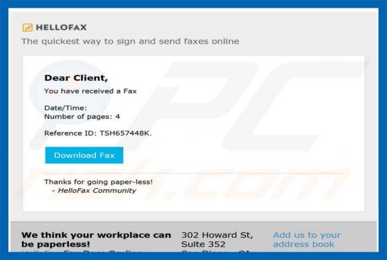 Here Is Your Fax Email Virus
