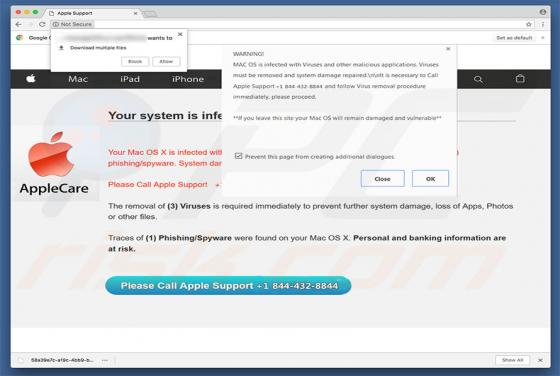 AppleCare Tech Support POP-UP Truffa (Mac)