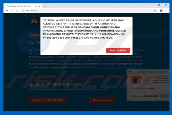 Virus Is Sending Your Information To Hackers POP-UP Truffa