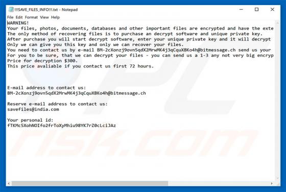 SAVEfiles Ransomware