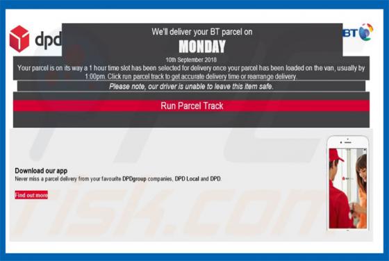 DPD Delivery Email Virus