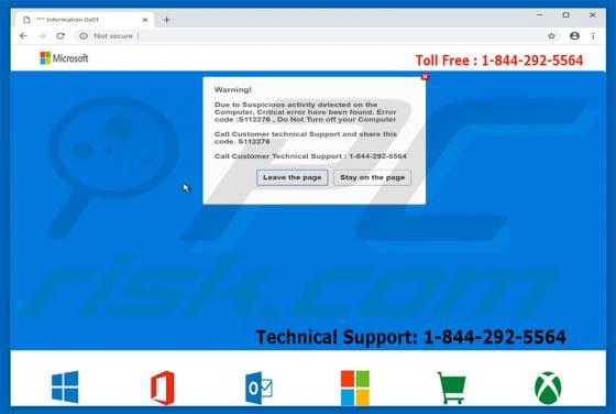 Error Code :S112276 POP-UP Truffa