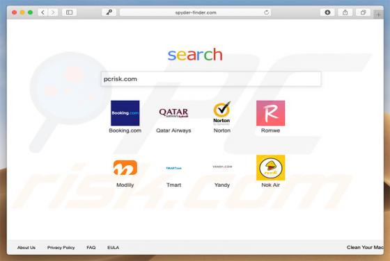 Spyder-finder.com Dirottatore (Mac)