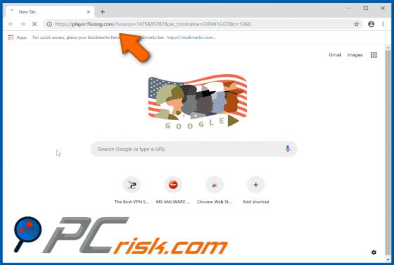 Filezog.com POP-UP Dirottatore