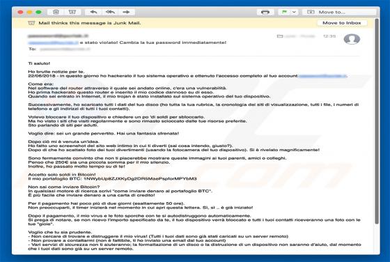 Ho Brutte Notizie Per Te Email Truffa
