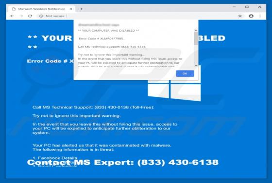 Error Code XLMR01F7985 POP-UP Truffa