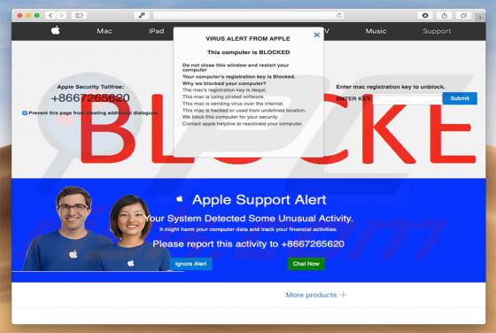 Apple Support Alert POP-UP Truffa (Mac)