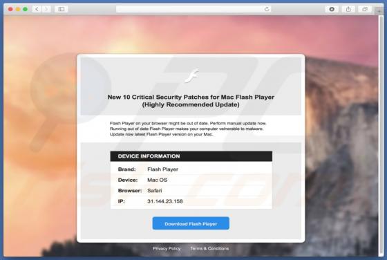 10 Critical Security Patches For Mac Flash Player POP-UP Truffa (Mac)
